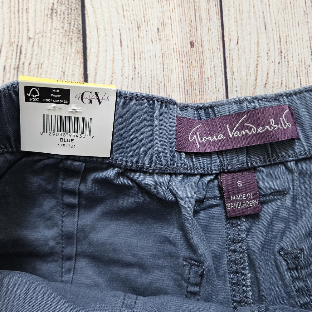 Gloria Vanderbilt Blue Utility Shorts - Picture 4 of 4